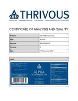 Certificate of Analysis and Quality for Alpha Neuroprotector
