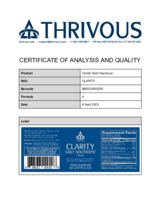 Certificate of Analysis and Quality for Clarity Daily Nootropic